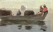 Winslow Homer three boys in a dory oil painting